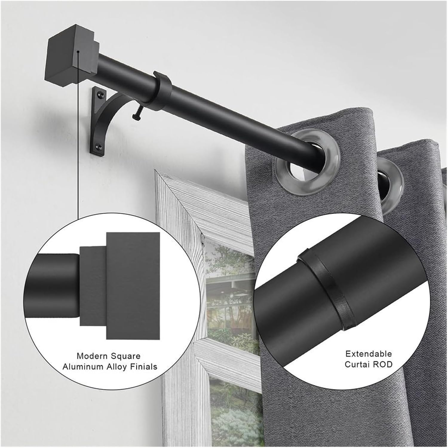 Heavy Duty Adjustable Curtain Rod 1Inch Diameter Adjustable Heavy Duty Drapery Curtain Rods For Windows