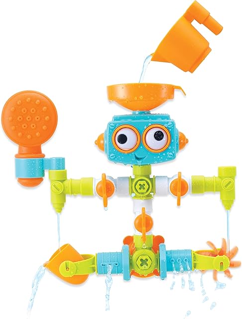 Infantino 217025 Sensory Plug & Play Plumber Toy Exploration and Learning Cause and Effect 16 Piece Bath, Multicolour