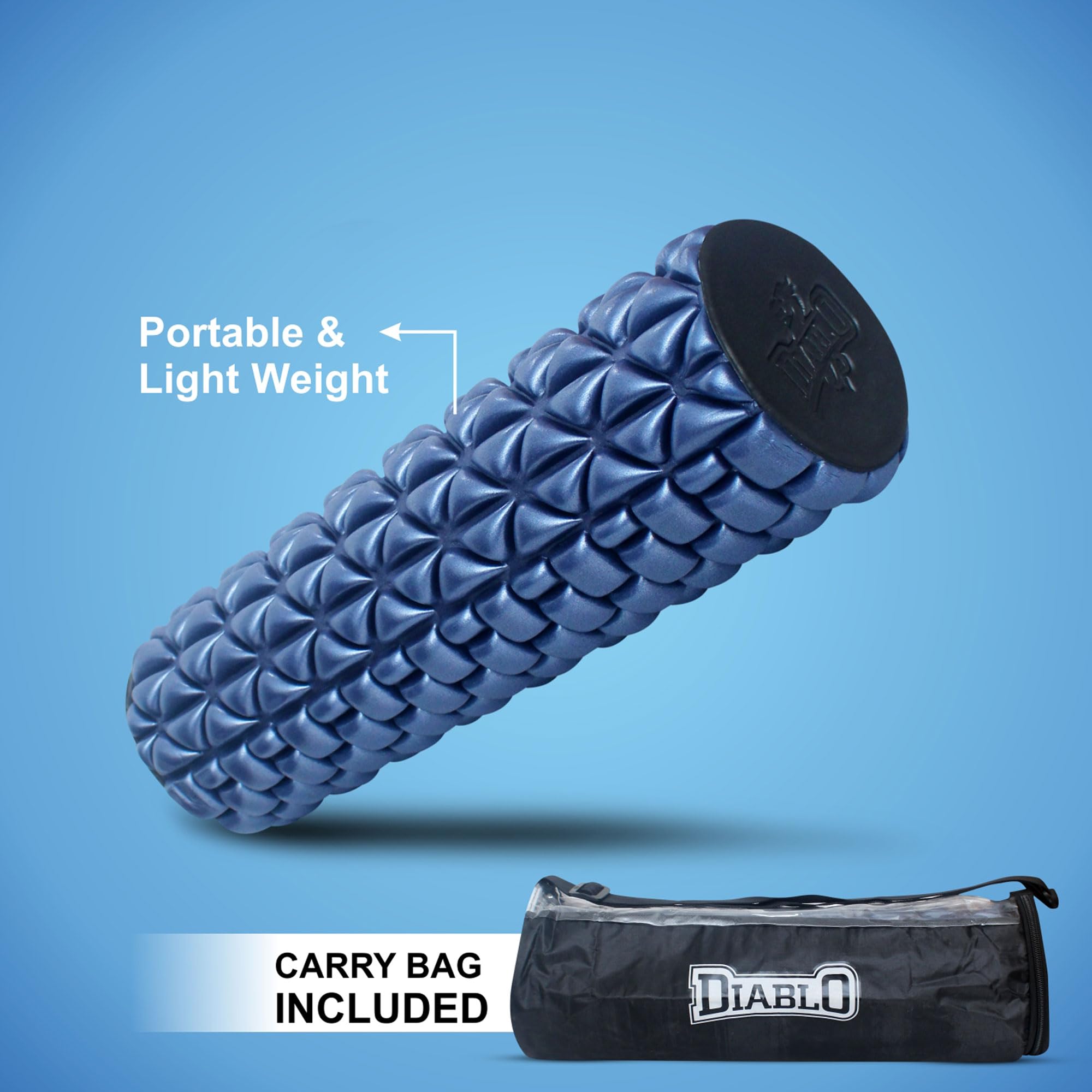 Diablo Self Myofascial Release, Self massage, Trigger Point release, Mobility, Acupressure Back, Therapy Yoga Gym Physio Injury Foam Roller (Size 17 Inch) (Navy Blue) 4