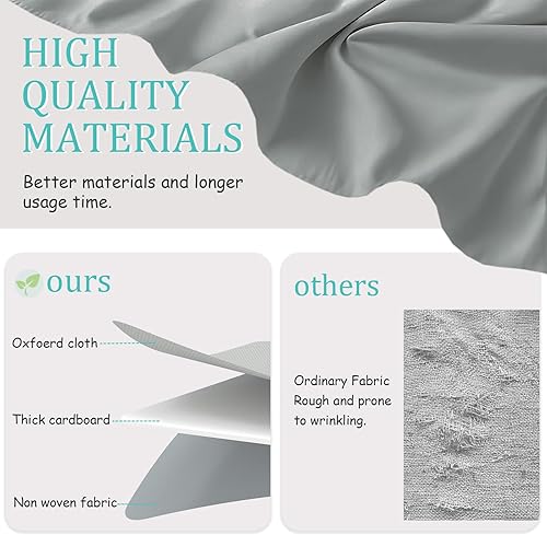 Miniatura 6 de XSNY12GS-4 - Contenedor de almacenamiento de tela con tapa, cajas de armario con tapa, cesta organizadora plegable apilable con 2 asas, para el