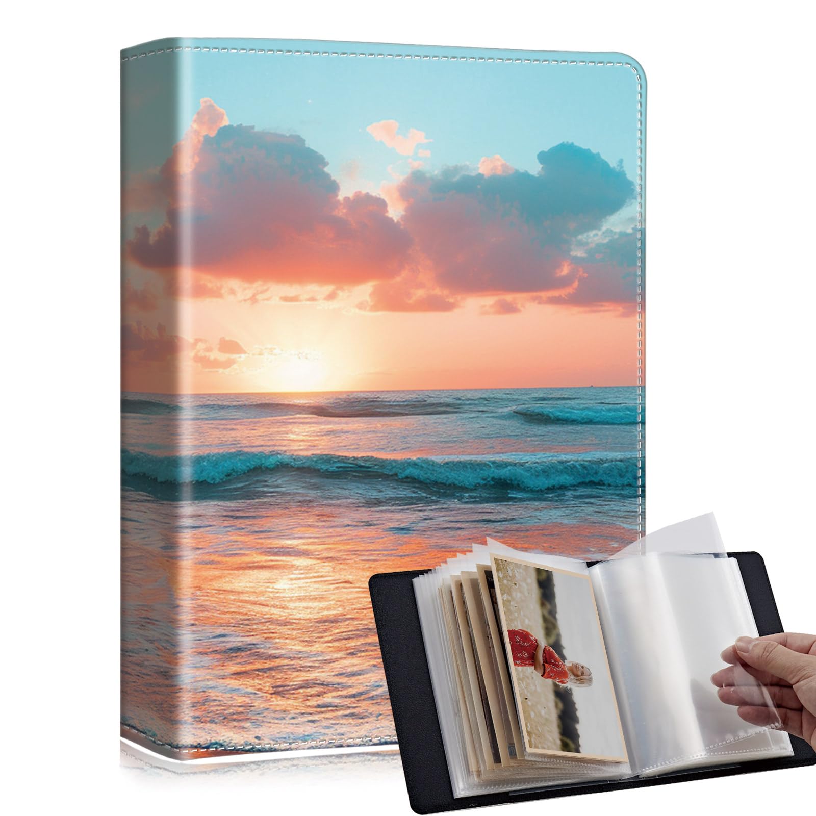 RMJKXQZG Cute 5x7 Photo Album Holds 120 Photos 60 Pockets with Elastic Band — image 1
