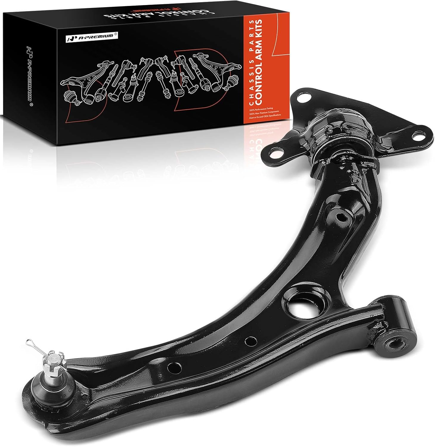 A-Premium Front Right Lower Control Arm, with Ball Joint & Bushing, Compatible with Honda Fit 2009-2013, Insight 2010-2011