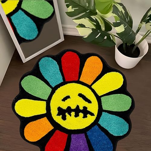 Miniatura 25 de Trippy Alfombra de Cara Feliz Alfombras Geniales Tufted de Secado Rápido Tapetes de Baño para Baño Antideslizantes Tapete de Baño Absorbente de Agua