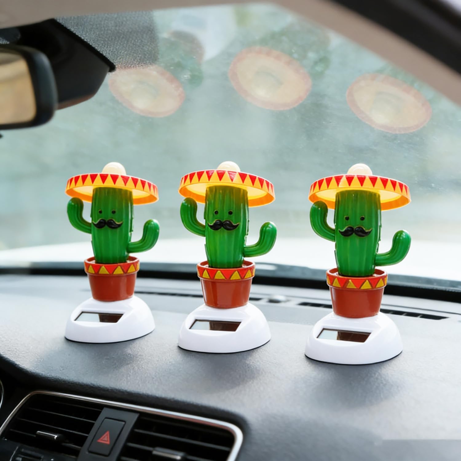 2Pcs Solar Powered Dancing Cactus & Flamingo, Car & Office Home Desk Decor image 5