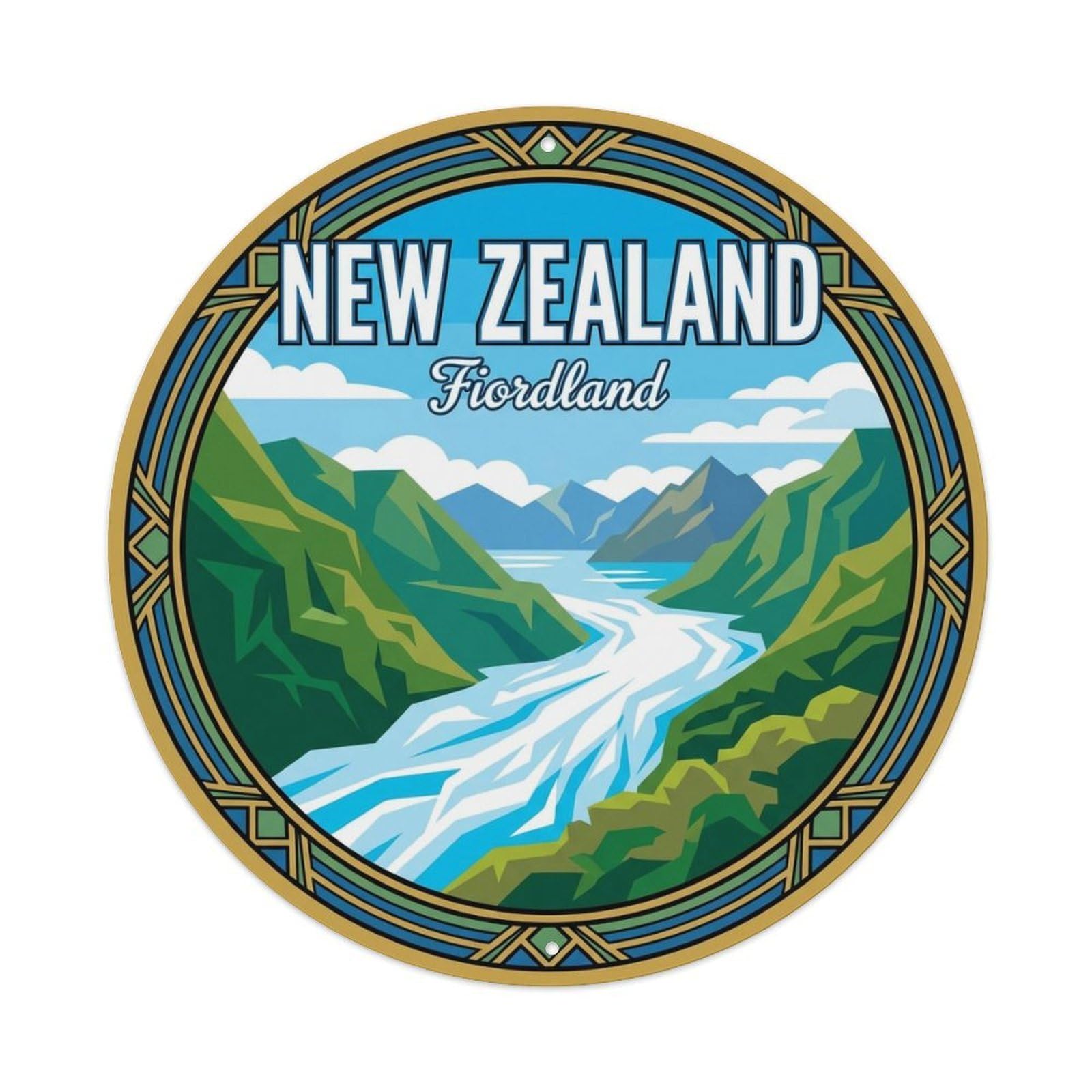 Vintage Travel New Zealand Sojourn Vintage Metal Tin Sign Plaque Wall Decor for Cafe, Club Bar, Office, Garden Metal Poster 8x8Inch