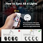 Mcbazel 4 x Wireless Remote Control LED Strobe Lights, Wireless led Light car, Ambient Light with Brightness Control, 7 Colors USB Charging LED Lights Kit for Car, Motorcycle, Bike