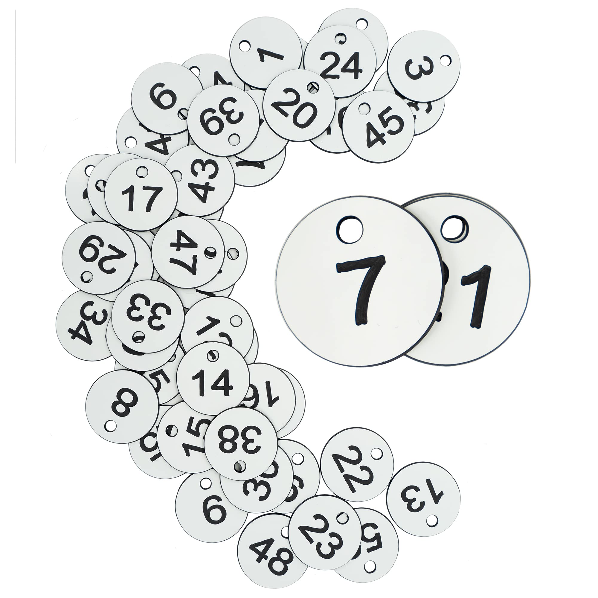 StayMax Plastic ID Number Tags Engraved Tags Key Tags Without Key Rings (101-200, White) โ image 1