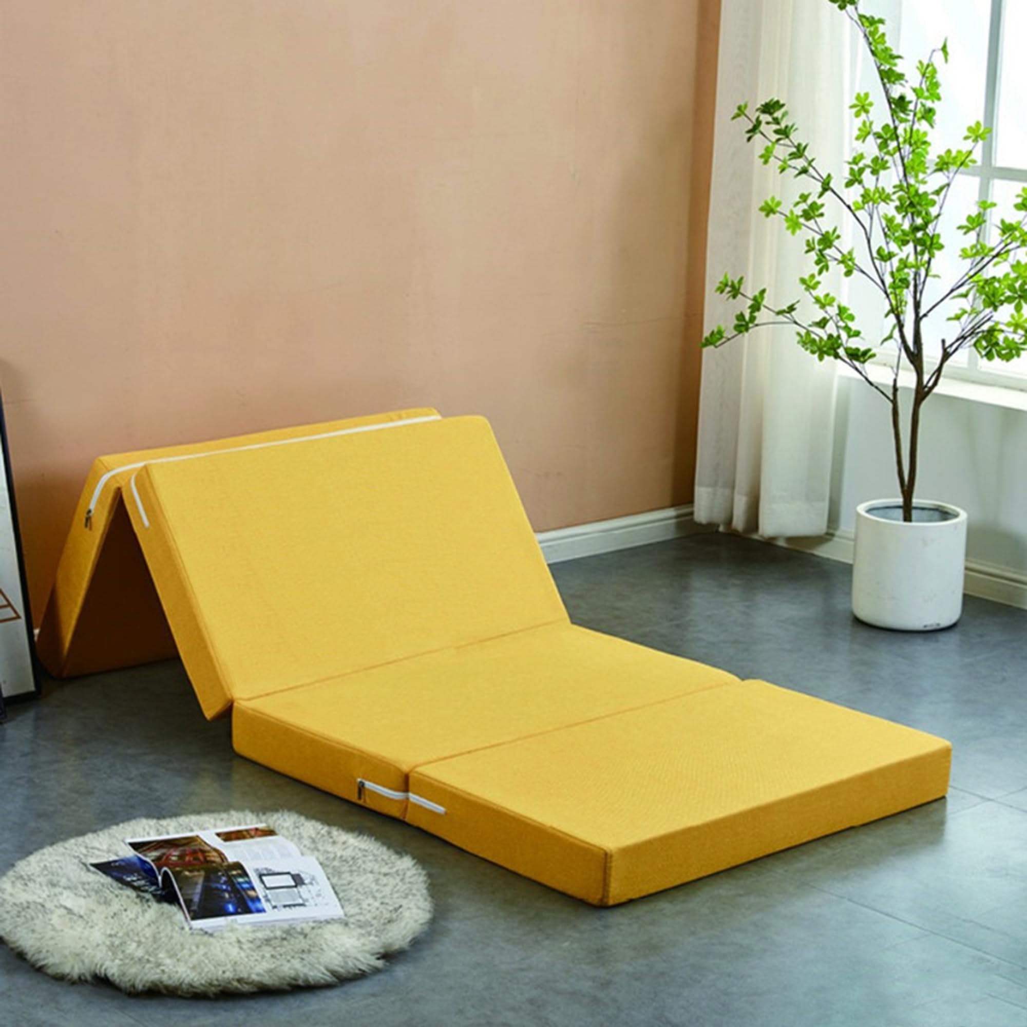 Resorte Plegable portátil con Funda Lavable Invitados, Viajes, Camping, Sala de Estar, Dormitorio, sofá, Silla, Cama. Diseño Que Ahorra Espacio.