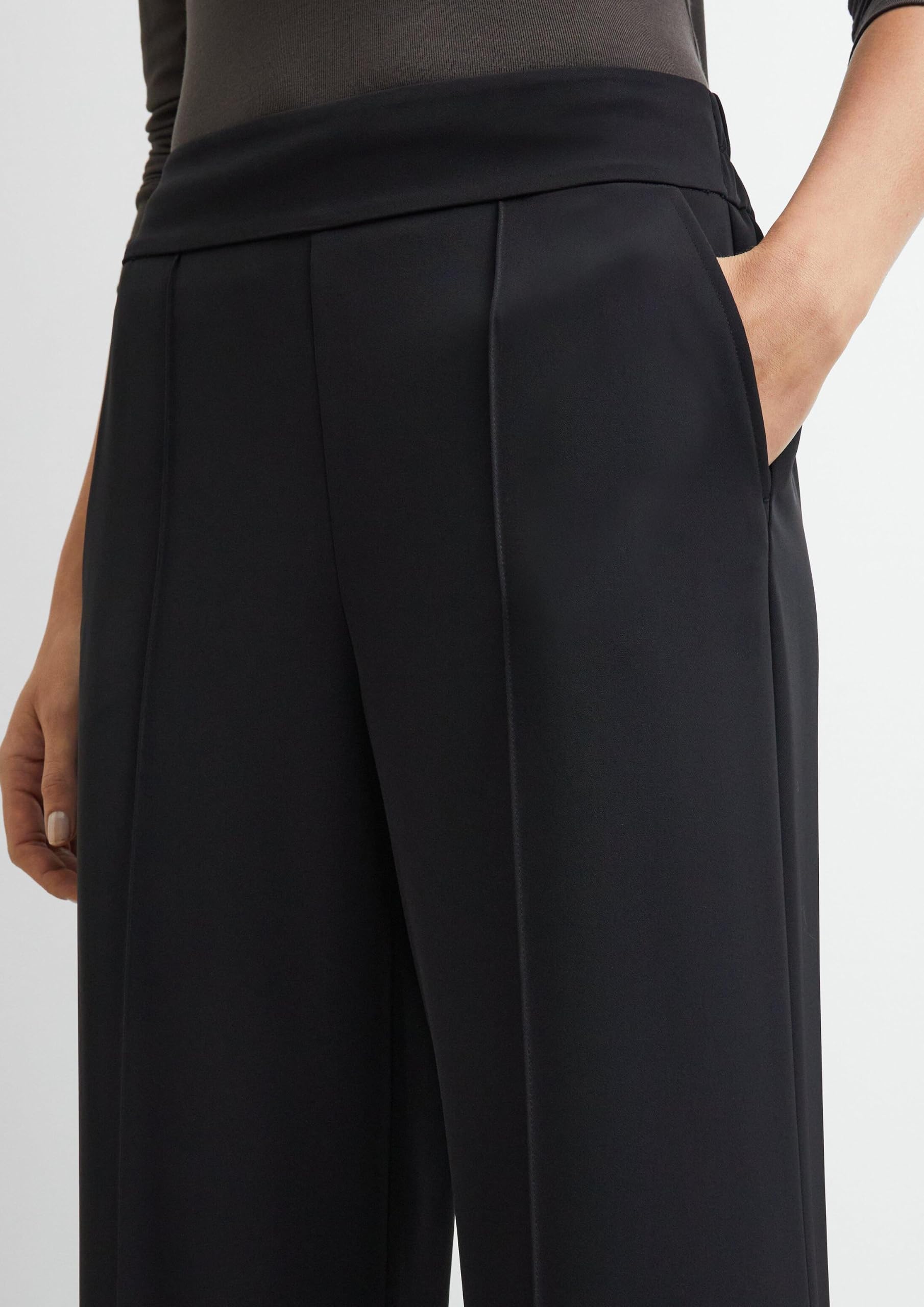 COMMA Wideleg Travel-Hose mit Biesen und elastischem Bund hinten