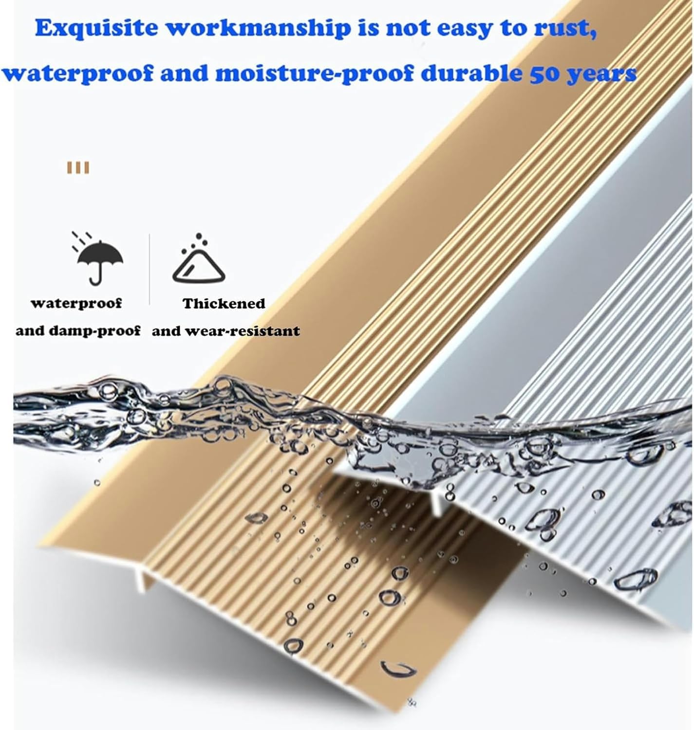 Aluminum Floor Transition Strip, Threshold Strip Carpet Self Adhesive Edging Trim Strip for Threshold Heights, Floor Edging Trim Strip-Threshold, Door Threshold Ramp, Thresholds Reducer