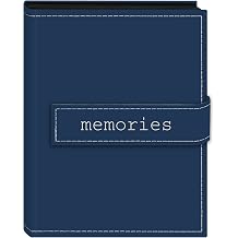Pioneer Photo Albums 36-Pocket 4 by 6-Inch Embroidered "Memories" Strap Sewn Leatherette Cover Photo Album, Mini, Blue
