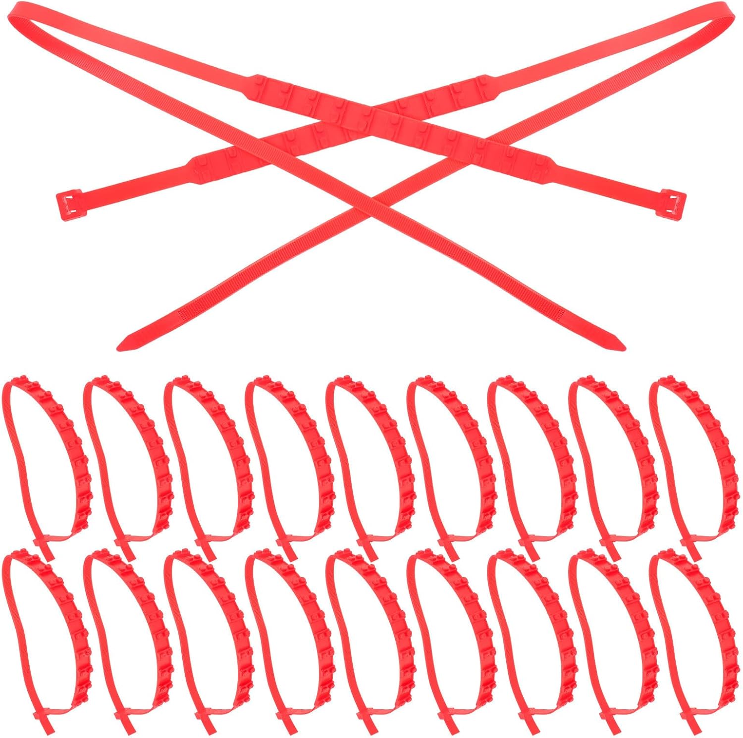 Veemoon 20pcs Universal Car Snow Chains Tire Cables Anti-skid Traction Security Chains for Winter Driving Trucks Suvs Cars