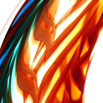 Luxury Lane Hand Blown Flame Sommerso Art Glass Sculpture for Home Decor 16 inch Tall Centerpiece Table Decoration