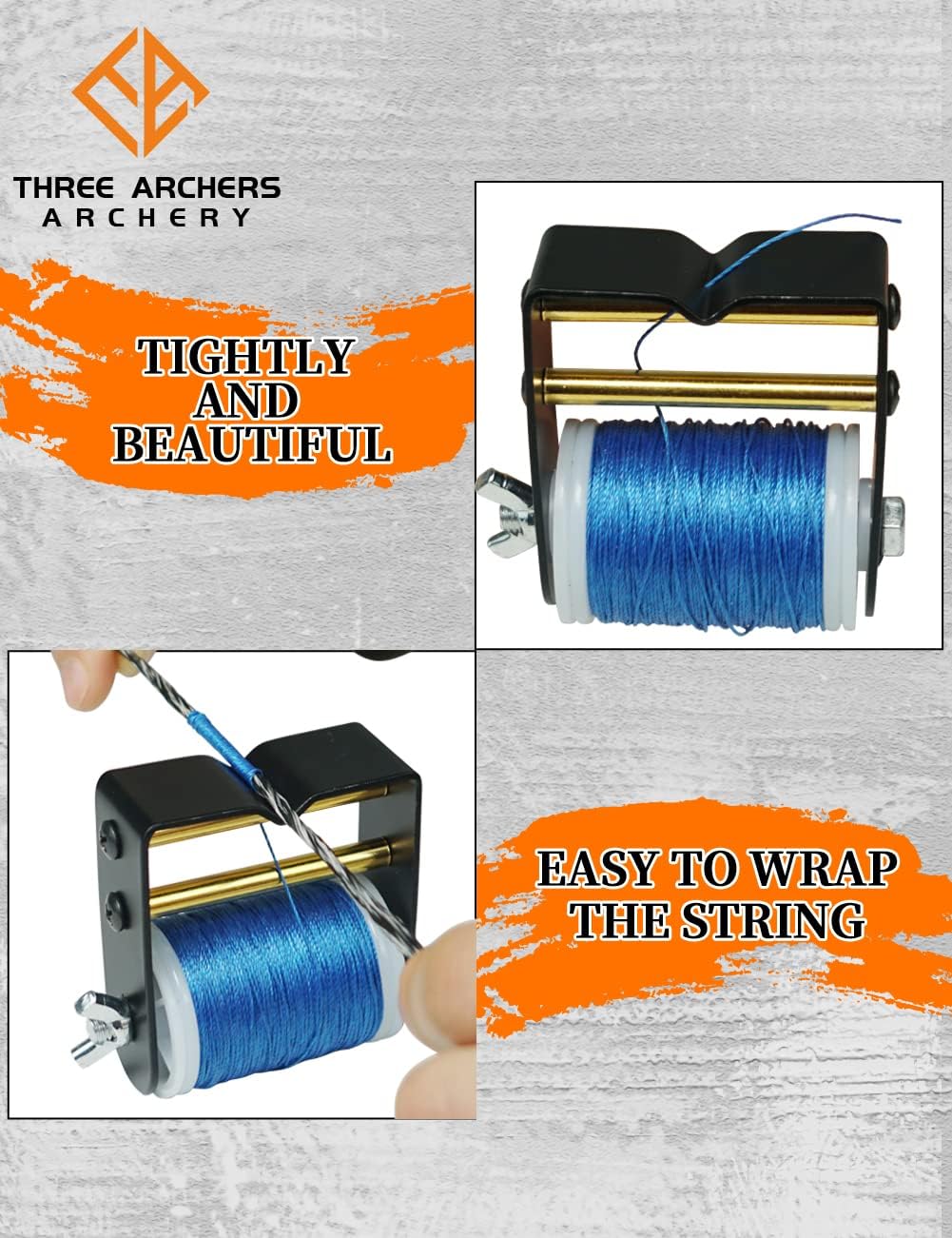 THREE ARCHERS Bowstring Serving Thread String Serving Jig 120 yard/110m Archery String Material Tool for Tying Peep Sight Nock Maintenance Accessories-Black&White : Sports & Outdoors