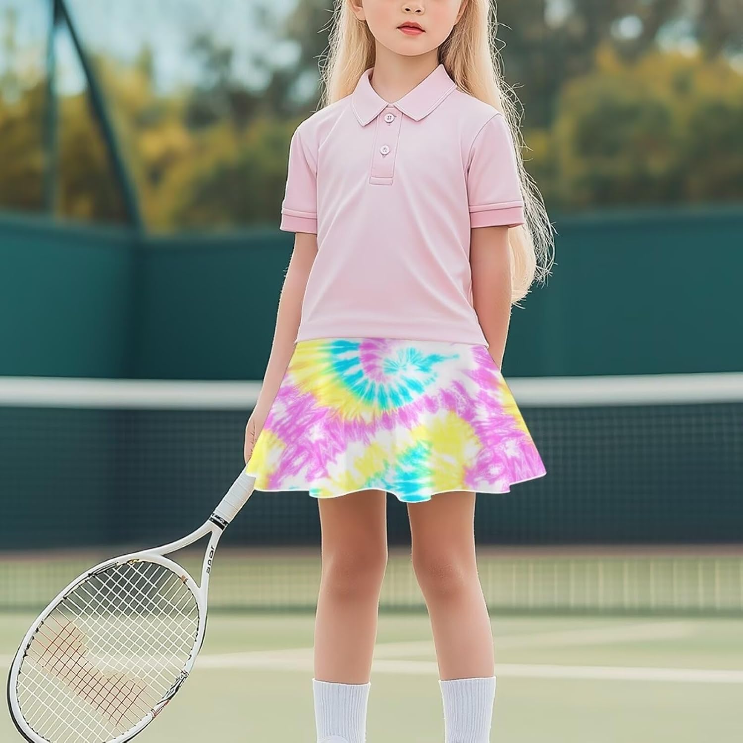 Kids 2 in 1 Skorts for Girls Tennis Athletic Skirts with Pockets 5-14 Years Casual High Waisted Comfy Skorts