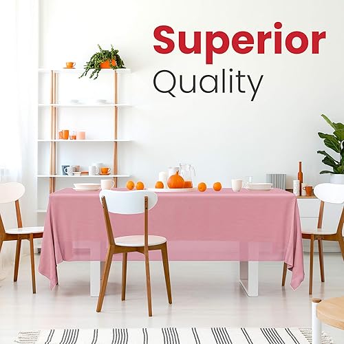 Miniatura 4 de HSGUS - Paquete de 14 manteles de plástico de 54 x 108 pulgadas Cubiertas de mesa rectangulares desechables Paquete de manteles para fiesta, para