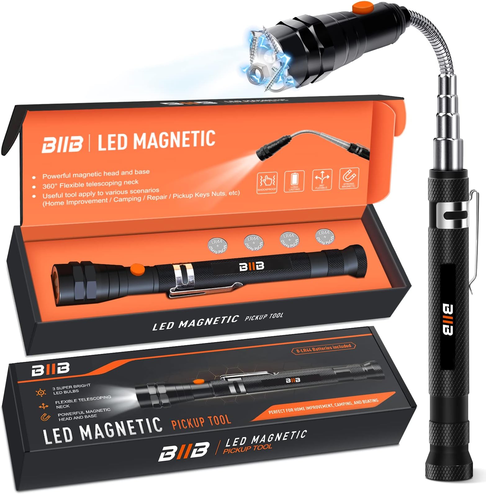 BIIB Gifts for Men, LED Magnetic Tool Gadgets, Father s Day Gifts from Daughter/Son, Dad Birthday Presents for Men, Hand Tools Car Accessories, Father s Day Presents for Dad, Gift for Him Her