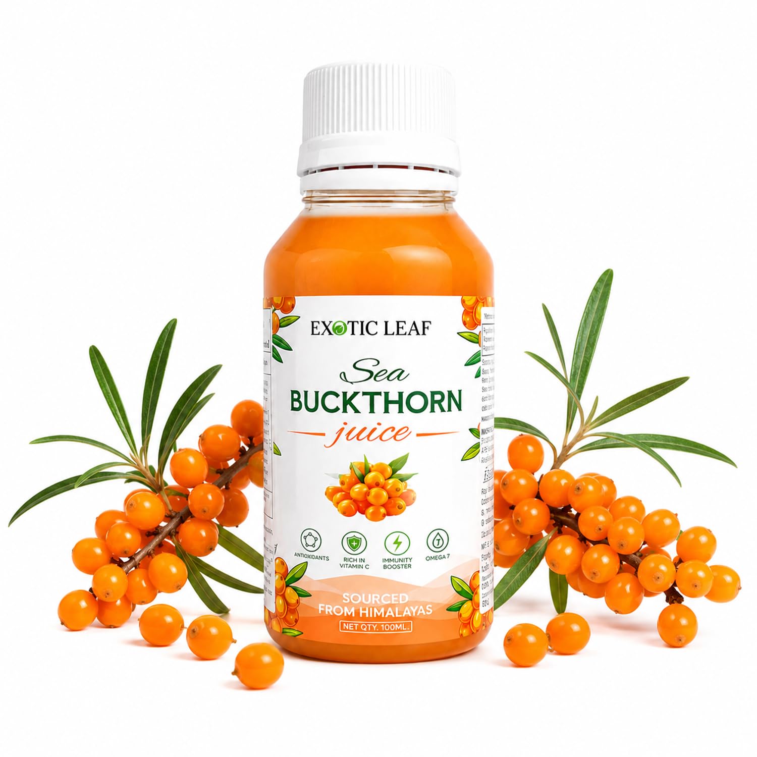 Sea Buckthorn Juice 100ml | Rich in Vitamin C & Omega 7 | Antioxidant Drink for Immunity, Skin Health & Energy | Natural Herbal Supplement-image-38