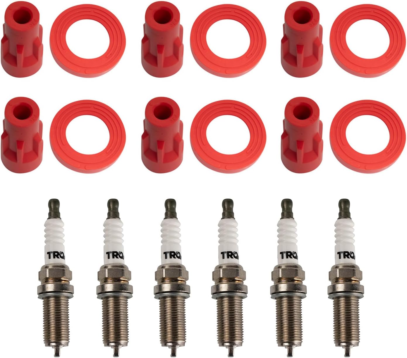TRQ Performance Ignition Coil and Spark Plug Kit 12 Piece Compatible with 2004-2006 Lexus ES330 RX330 2006-2008 RX400h 2004-2006 Toyota Camry Highlander Sienna Solara 2007-2010 Highlander