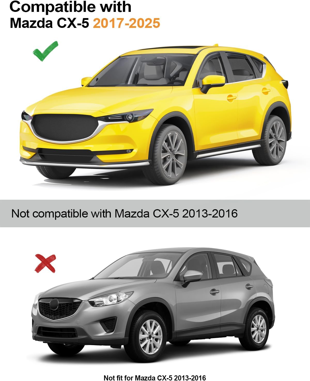 in-Channel Window Rain Guards Fit for Mazda CX5 2017-2026 Rain Guard Extra Durable CX-5 Side Window Deflectors Visors Low Profile Vent Visors CX 5Vent Shades Car Accessories-4 pcs