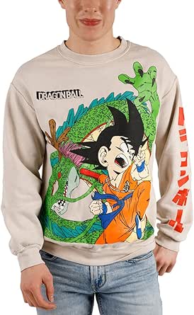 Bioworld Dragon Ball Z Character Group - Felpa da ragazzo Athletic Heather, Grigio, X-Small