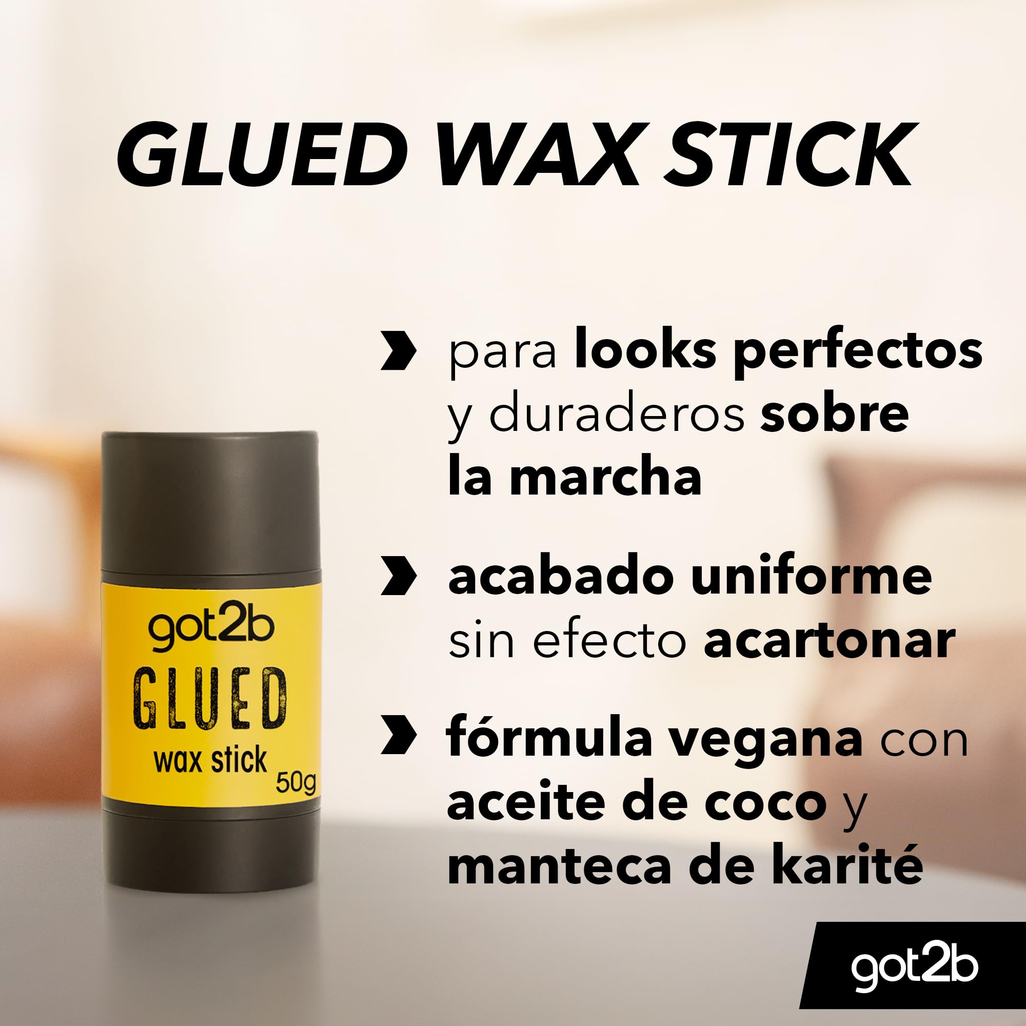 G2B WAX Stick 50g – Cera en Barra para Peinados | Fijación Fuerte y Duradera | Control del Frizz y Baby Hairs | Ideal para Cabello Suelto, Recogidos y Bordes