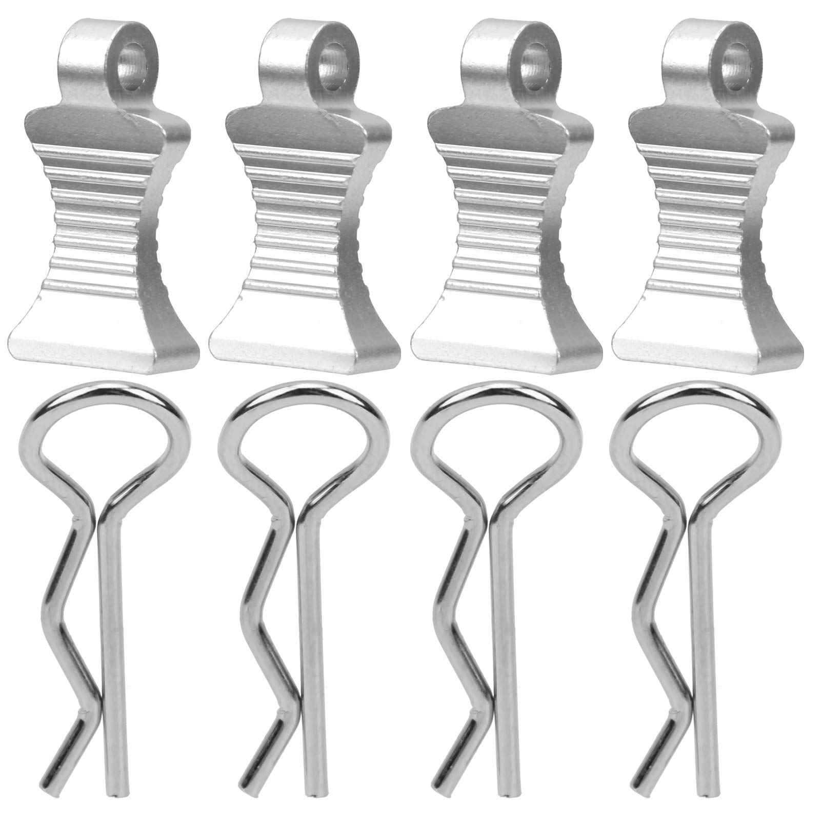Rtype Body Shell Clips - Easy Installation for RC 1/10 Car Amateurs (Silver)