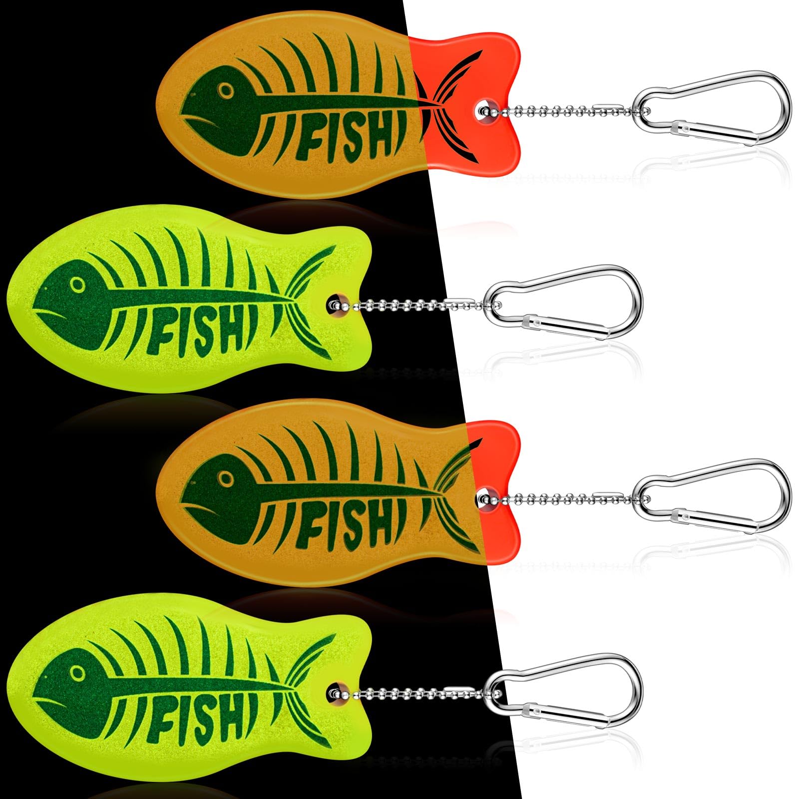 Yaomiao 4 Pcs Floating Boat Key Floating Keychain Float Glow in the Dark Float for Boating, Fishing, Sailing, Other Outdoor Sport