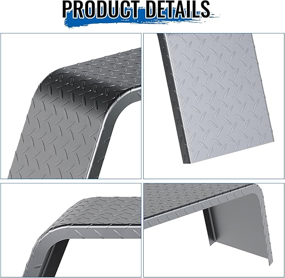 HECASA Heavy Duty Steel Diamond Tread Plate Fenders 10-1/4 x 72-7/8 x 13 Inch Compatible with 13-15 Inch Tires for Car Hauler Cargo Utility Landscape Trailer 2 Pack