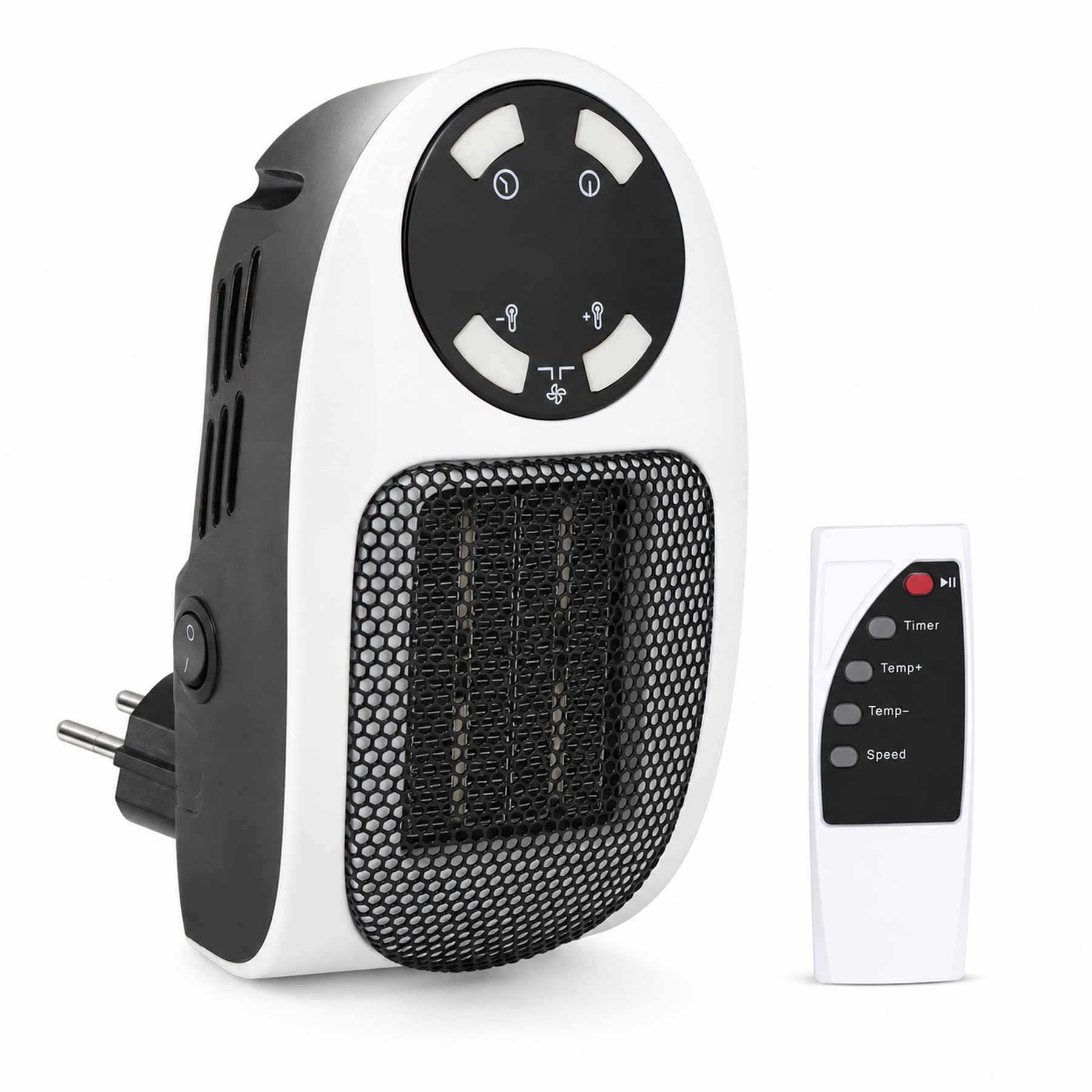 Grzejnik do gniazdka 500 W z pilotem Zielony