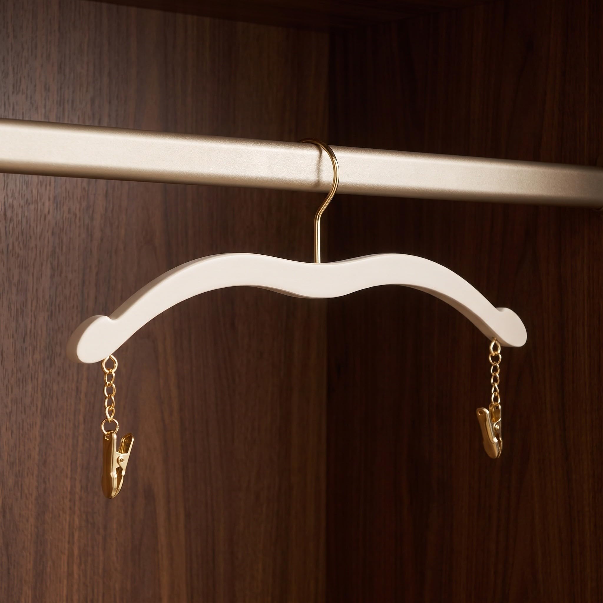 10 Perchas para lencería con Clip de Metal Dorado para Bralettes y