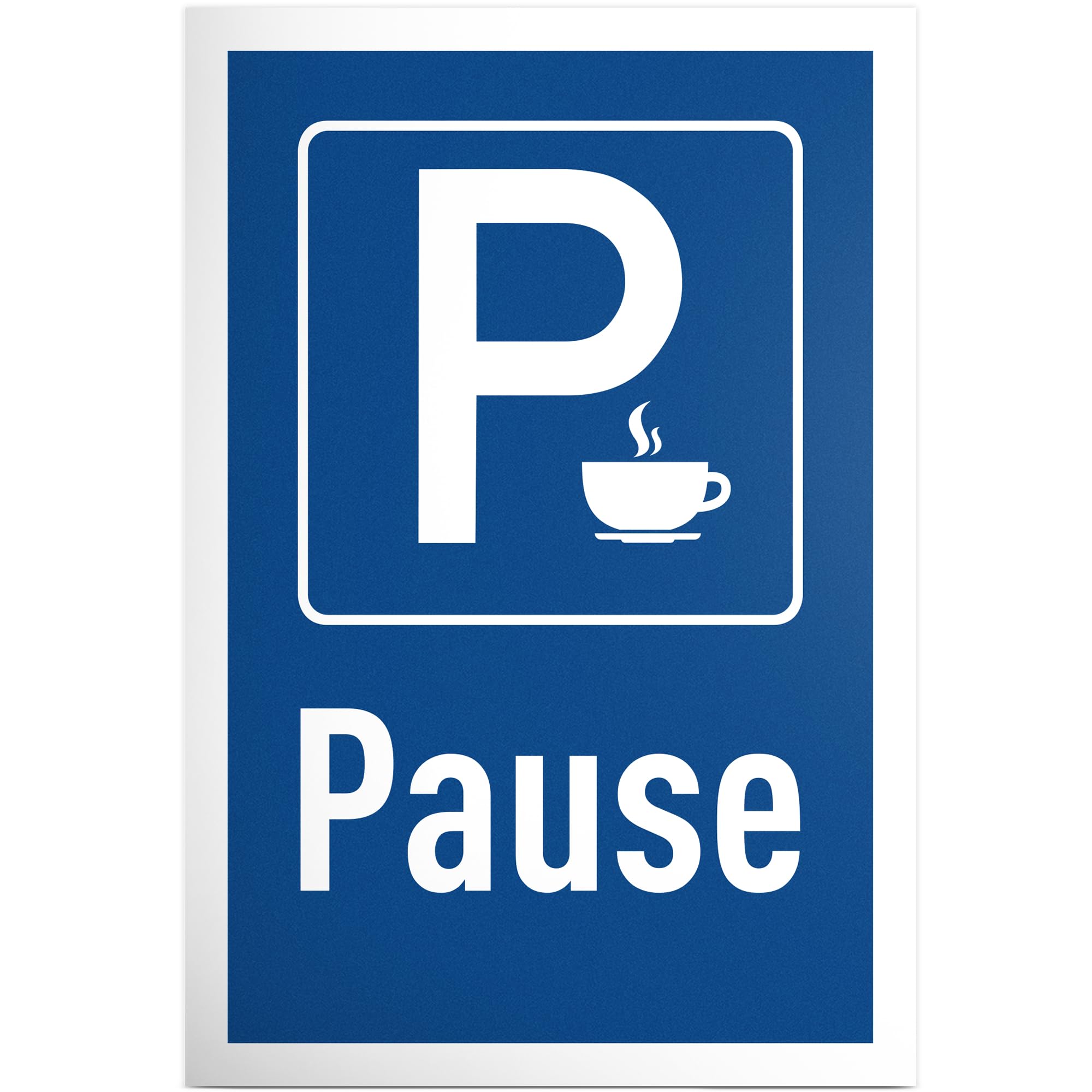 DankeDir! Parkplatz Pause Kaffee - Schild 30 x 20 cm - Spruchschild Geburtstagsgeschenk Türschild lustiger Spruch - Geschenk Party Partydeko Deko Büro Geschenkidee Kollegen Freunde Kaffeepause