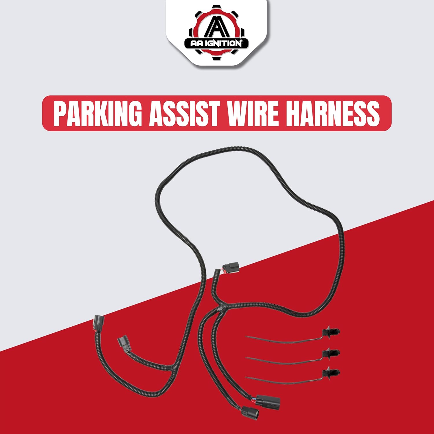 Rear Parking Assist Wiring Harness Replacement by AA Ignition - Compatible with Dodge Ram Trucks - 2009-2022 Ram 1500, 2500, 3500 - Backup Sensor Wiring Harness Warning System - Replaces 68031820AA