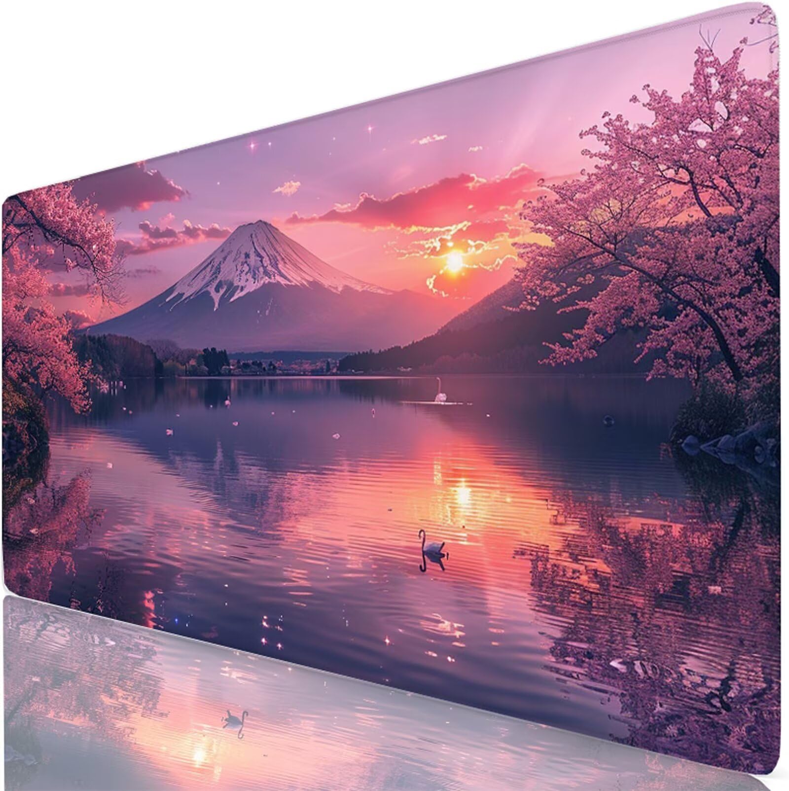 Alfombrilla Ratón XXL 1200 x 600 mm Monte Fuji Mouse Pad Gaming Japón Tapete Escritorio Grande, Protector Escritorio Impermeable para Oficina, Protector Mesa Ordenador, Regalo Dia de la Madre W6-492