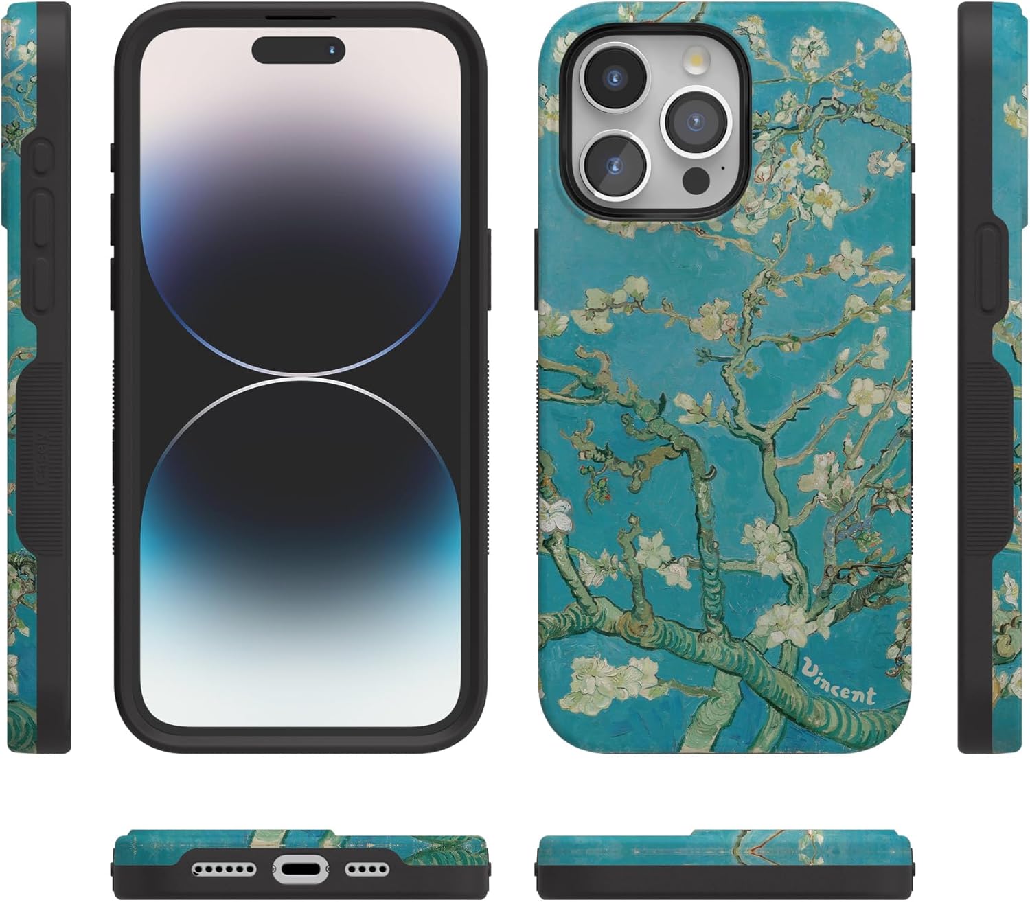 Casely iPhone 15 Pro Case | Van Gogh | Almond Blossom Floral | Bold Protective Design | Compatible with MagSafe