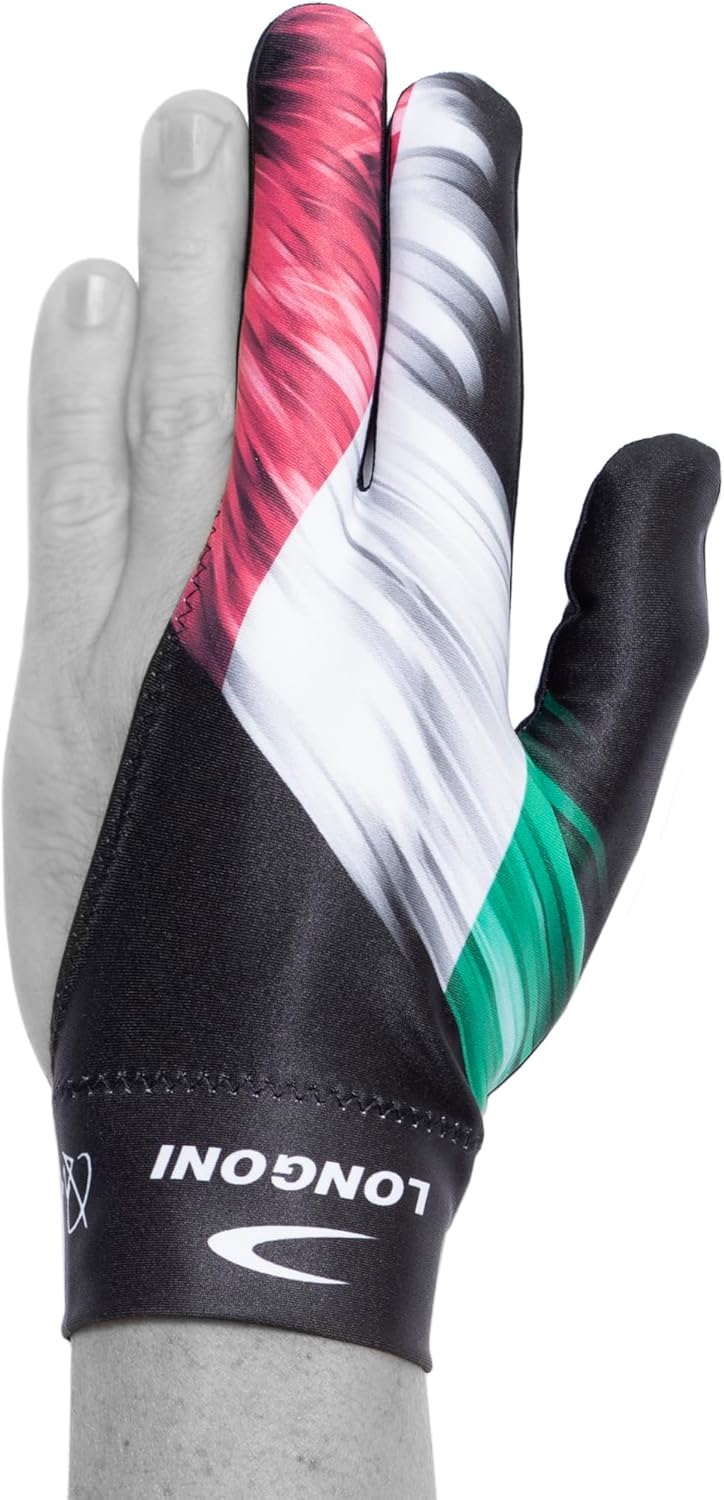 LONGONI Billiard Pool CUE Glove - Flags Line - Flag 2 - Italy Flag - for Left Hand