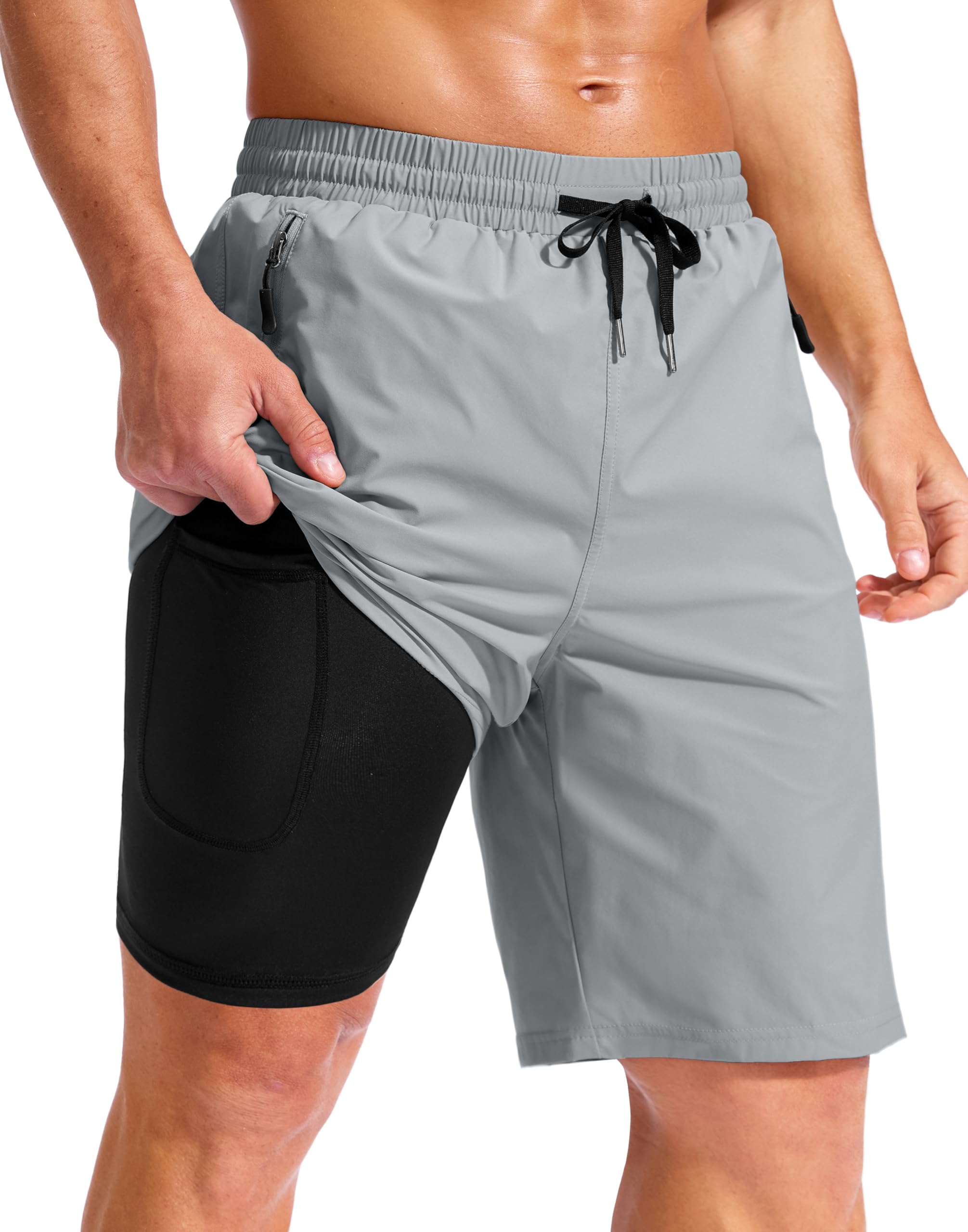 G Gradual Mens Swim Trunks with Compression Liner 7"/9" Board Shorts