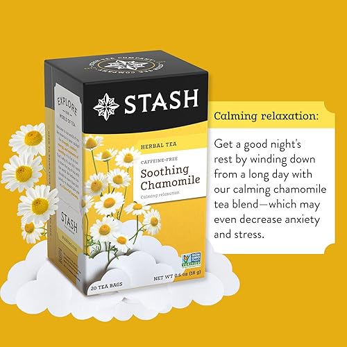 Miniatura 4 de Stash - Té de hierbas de manzanilla, naturalmente sin cafeína, certificado Non-GMO Project, sin ingredientes artificiales 20 unidades (paquete de