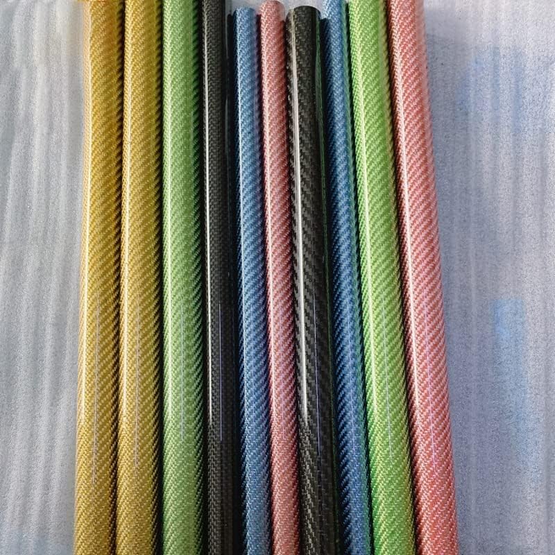 LAITEHM 2pcs 3k Color Carbon Fiber Tube 26x24x500mm red Yellow Blue Silver Tube high Strength - (Color: 26x24x500mm 2pcs, CN)