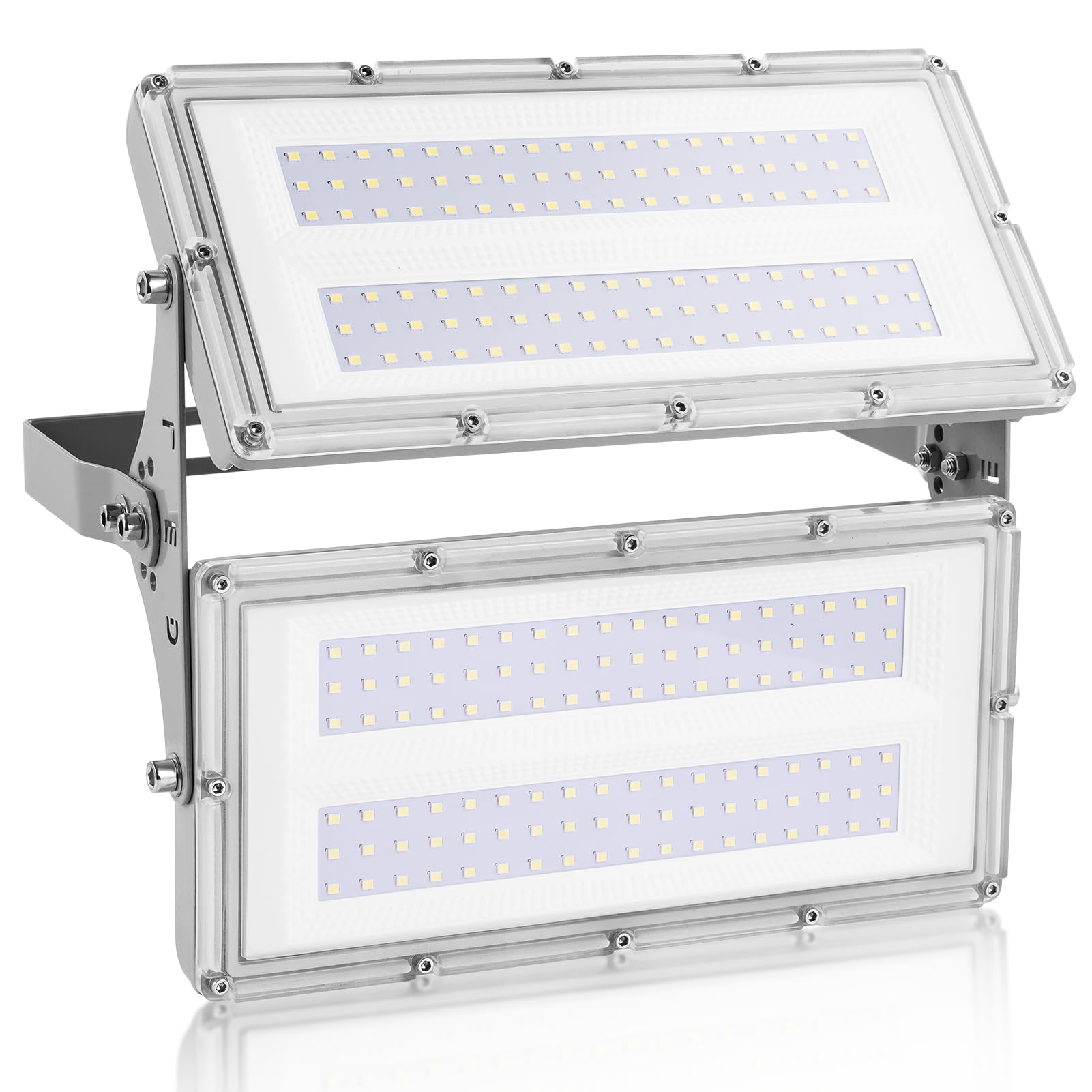 MKKM LED Strahler Flutlichter außen 300W Superhell 10000lm Flutlichtstrahler 6500K IP67 Wasserfest Außenstrahler für Sportplatz… (200, Watt)