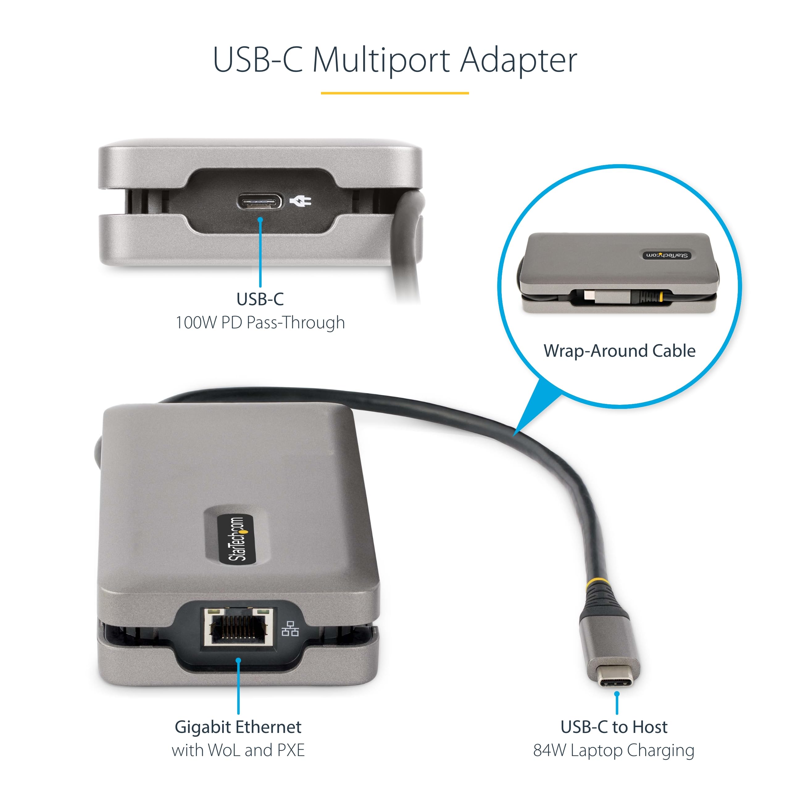 StarTech Mini Dock USB-C, HDMI 4K 60Hz o VGA 1080p, Hub 10Gbps, 100W, GbE