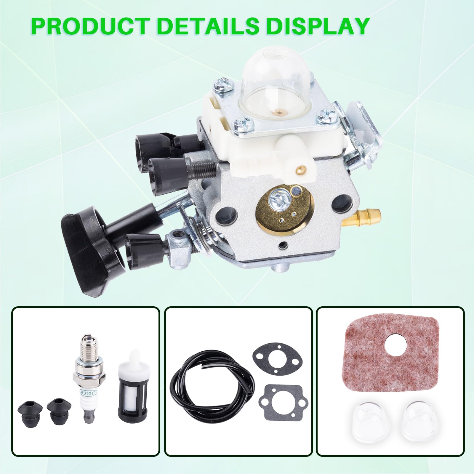 Carburatore con silenziatore e parascintille per Stihl BG86, BG86C, SH86, SH86C, BG86CE, BG86Z, ricambio per Zama C1M-S261B, C1M-S261C; per 4241 120 0616, 4241 120 0607, 4241 120 0 600