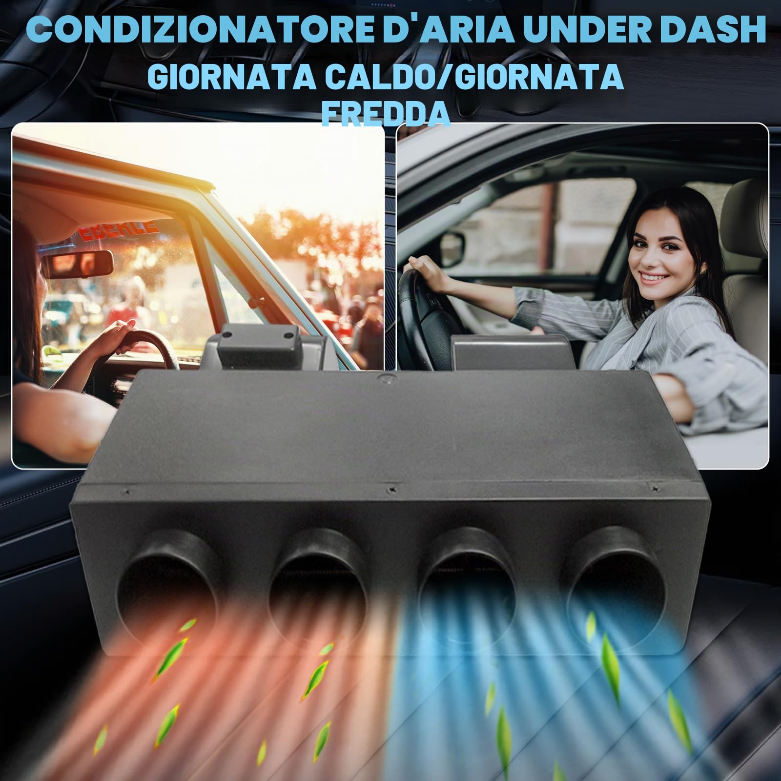 Treeligo Condizionatore Elettrico per Auto 12 V, DC, Set Universale di Climatizzatori Elettrici per Sotto il Cruscotto, Kit AC 12 V, AC 12 Volt, Sistema Universale per Auto, Camper, Camion