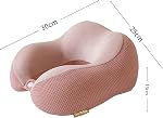 Oreiller de voyage - Oreiller de cou pour le voyage, Mousse mémoire Portable Support Oreil, Confortable et Léger Pack rapide pour le camping, Cushio de repos (Pink)
