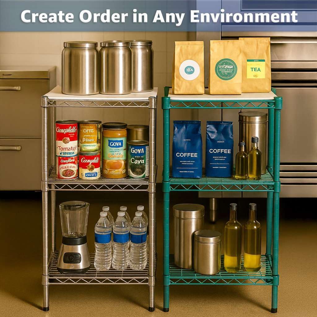 24" D x 36" W x 34" H NSF Chrome Wire Shelving - 3 Tier Heavy Duty Adjustable Commercial Storage Rack