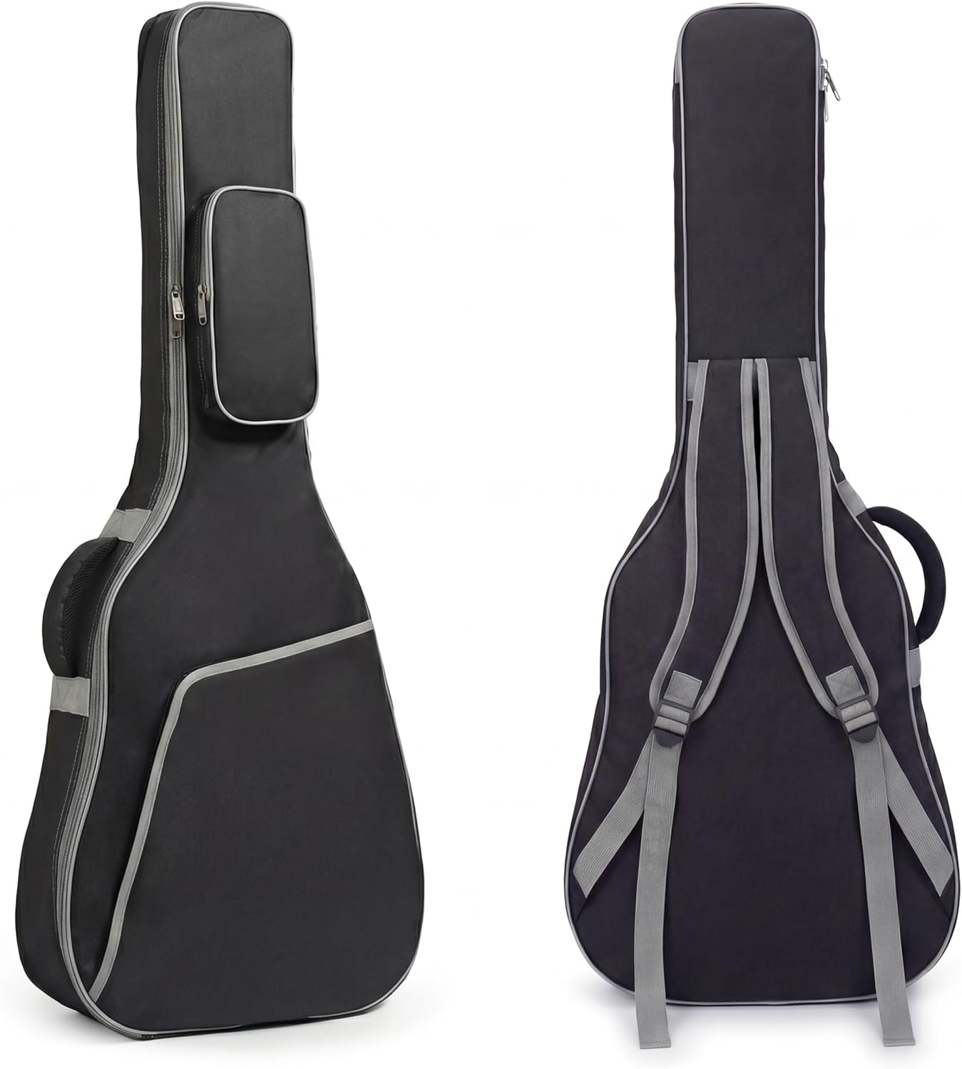 41 Inch Acoustic Guitar Case Guitar Bag, 0.4 In Thick Padding Guitar Case Soft for Acoustic Classical Guitar, Water-Resistant Guitar Dig Bag with Dual Adjustable Shoulder Strap, Black
