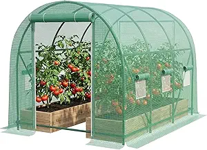 10×7×7 FT Heavy Duty Greenhouse for Outdoors with Ventilated Mesh Windows and Roll-up Door