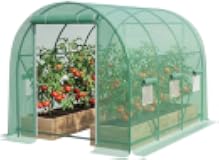 10×7×7 FT Greenhouses for Outdoors Heavy Duty, Large Walk in Green Houses for Outside with 6 Ventilated Mesh Windows & Roll-up Door & Reinforced Frame