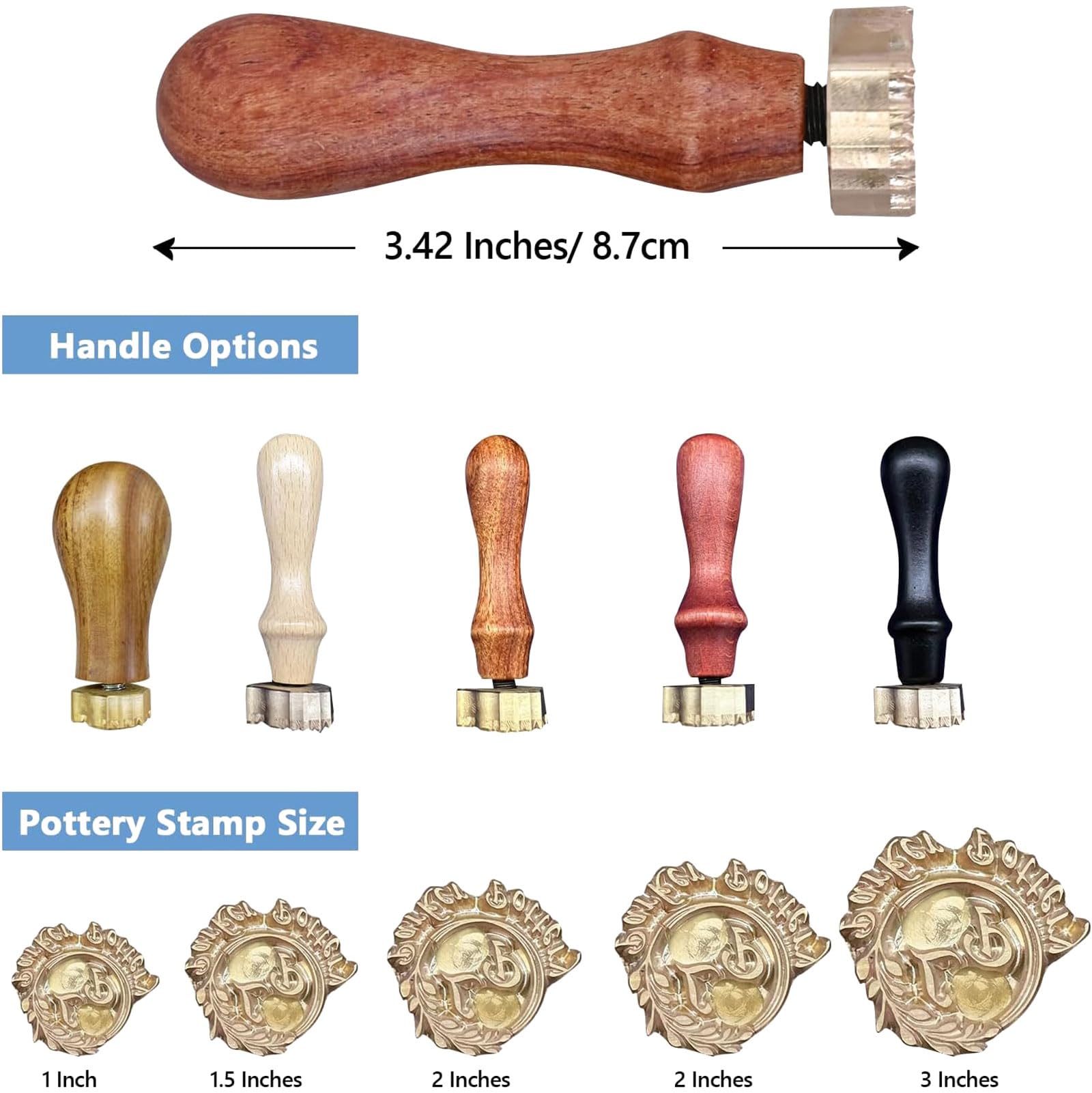 esmen Tampon en argile avec logo personnalisé pour personnaliser et créer des impressions uniques avec votre logo fabriqué à la main pour les amateurs de poterie Cadeau pour argile Tampon personnalisé