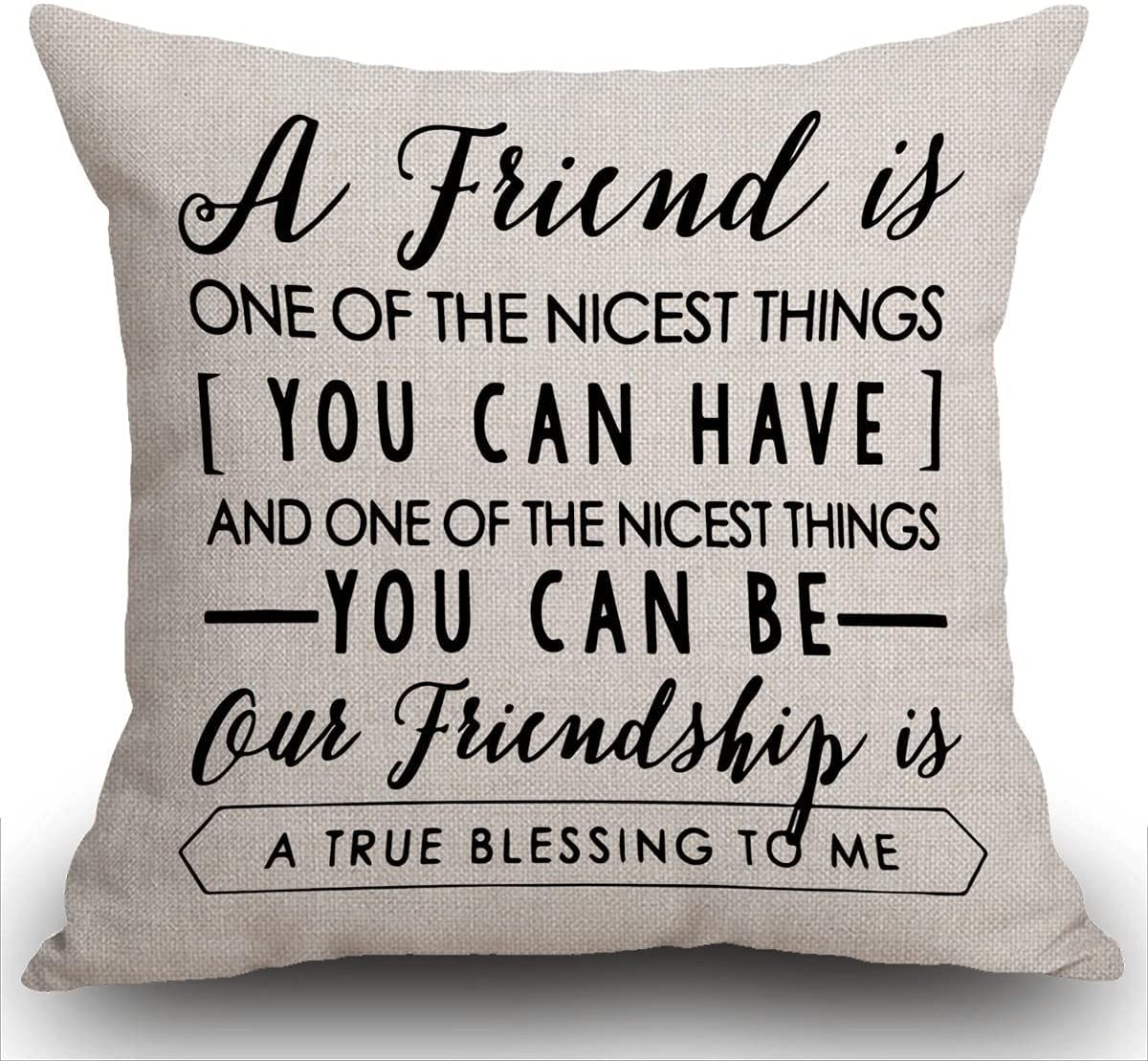 Yingd Men's Friendship Gifts Decorative Cushion Cover Friend Quotes Throw Pillow Case Home Decorative For /Wo Living A 45Cm*45Cm